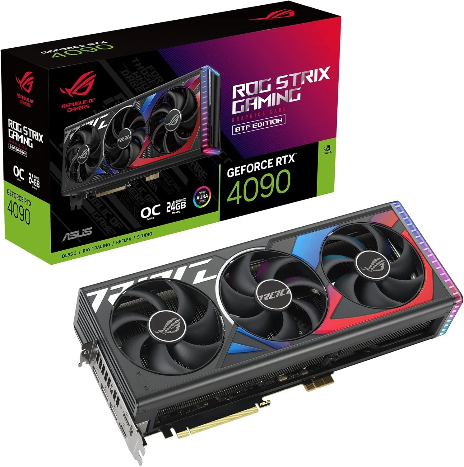 ASUS ROG Strix RTX 4070 Ti 12GB GDDR6X Gaming Graphics Card Front View