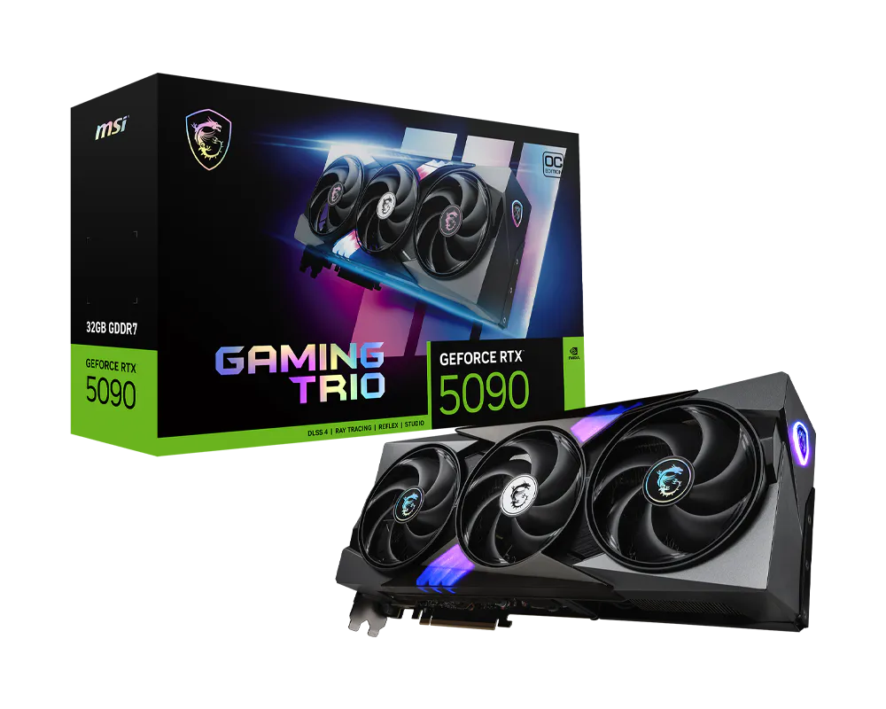 MSI RTX 5090 Gaming Trio OC 32GB GDDR7 Graphics Card Front View