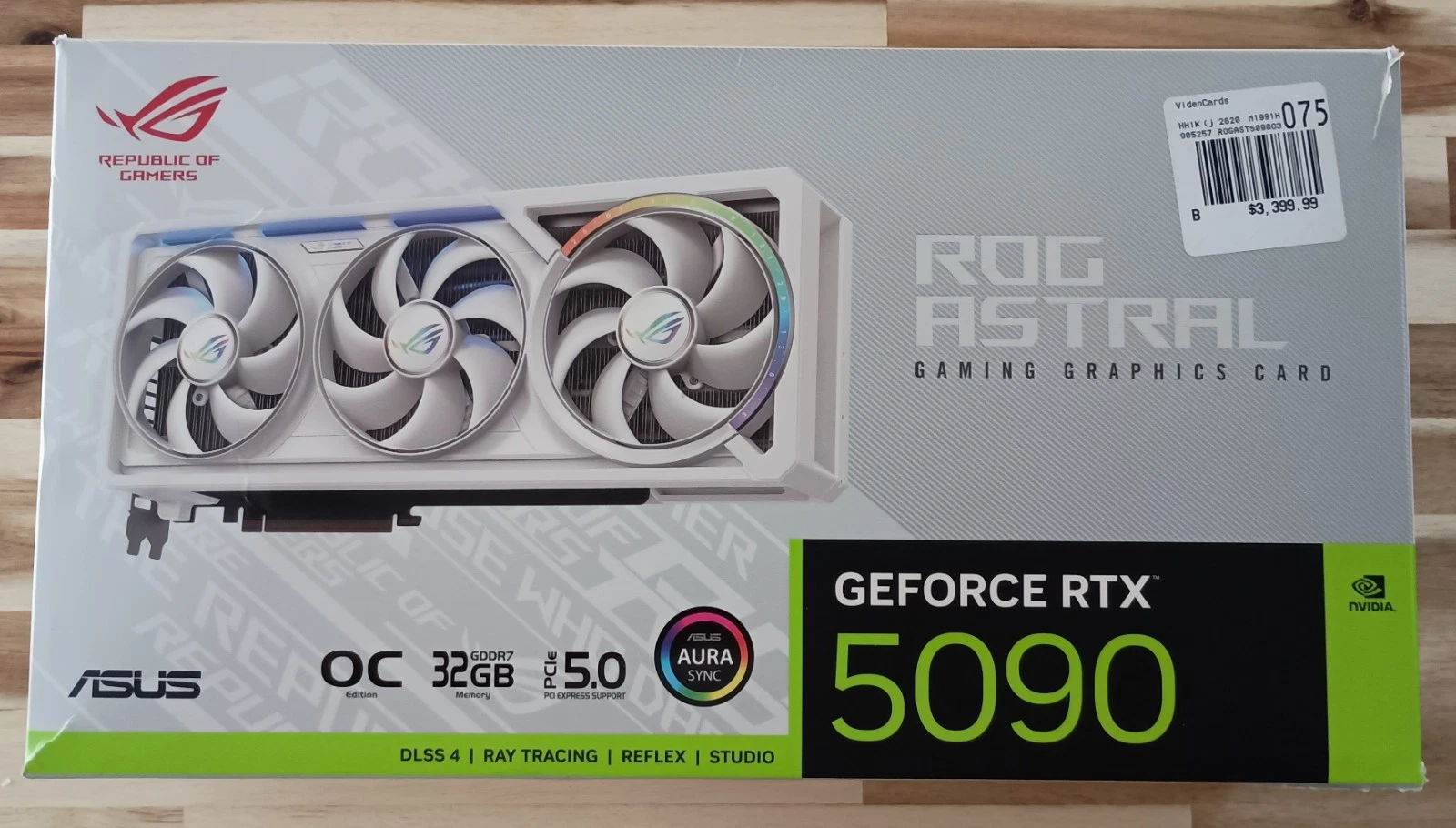 ASUS ROG Astral RTX 5090 32GB GDDR7 OC Edition Gaming Graphics Card Front View